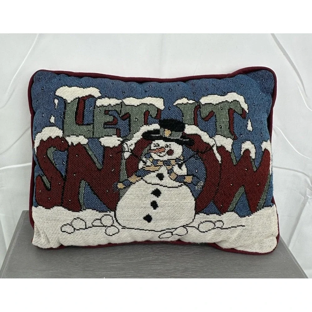 Christmas Accent Throw Pillow Let It Snowman‎ Snow Holiday Christmas Decor
